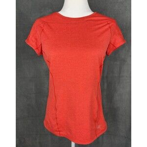 Arcteryx Shirt Womens Small Orange Short Sleeve Athletic Performance Lightweight